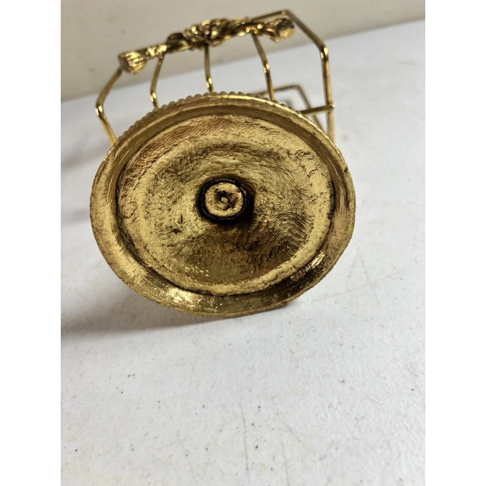 Vtg Matson Stylebuilt Guest Towel Napkin Holder Gold Gilt Tassels‎ Ormolu Metal